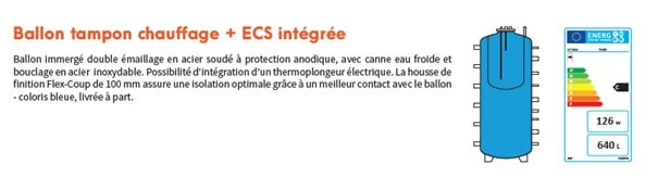 BALLON TAMPON + HOUSSE TS 600 AVEC ECS BAIN MARIE