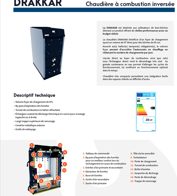 DRAKKAR 28 kW - Chaudière à combustion inversée